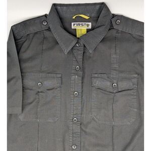 Tactical Shirt Men's‎ Large Black Short Sleeve Zip Button First Tactical